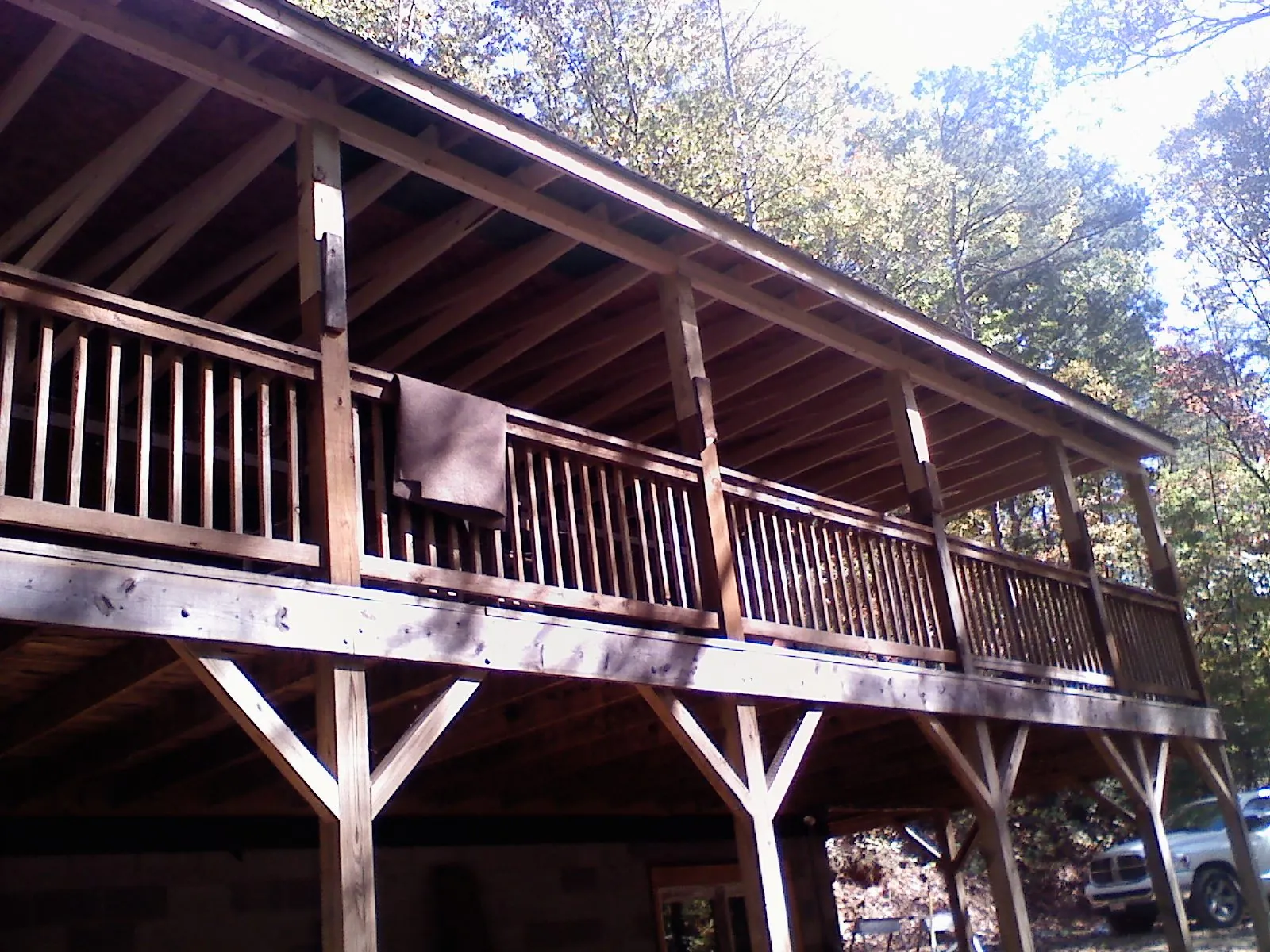Timber framing under a new elevated porch and deck — Roof Leak Repair in Mount Vision by Roofing Brothers